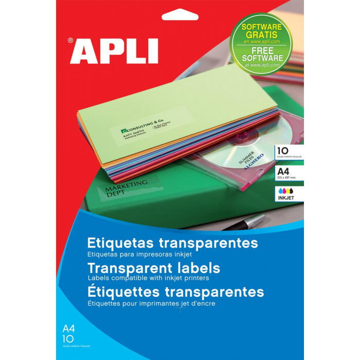 rib Tot ziens Verwant Apli Transparante etiketten | Papiershop.be, kantoorpapier aan de scherpste  prijzen